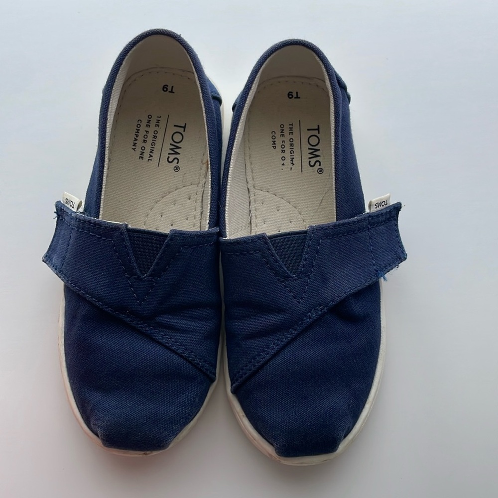 TOMS Alpargata Toddler / Kids Blue Canvas Show in size 9